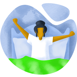 Illustration of person stretching in bed